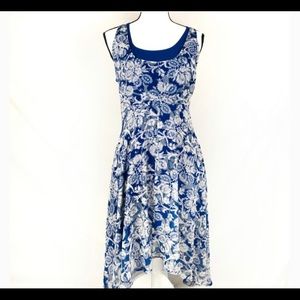 CAbi Willow Blue Floral Double Dress